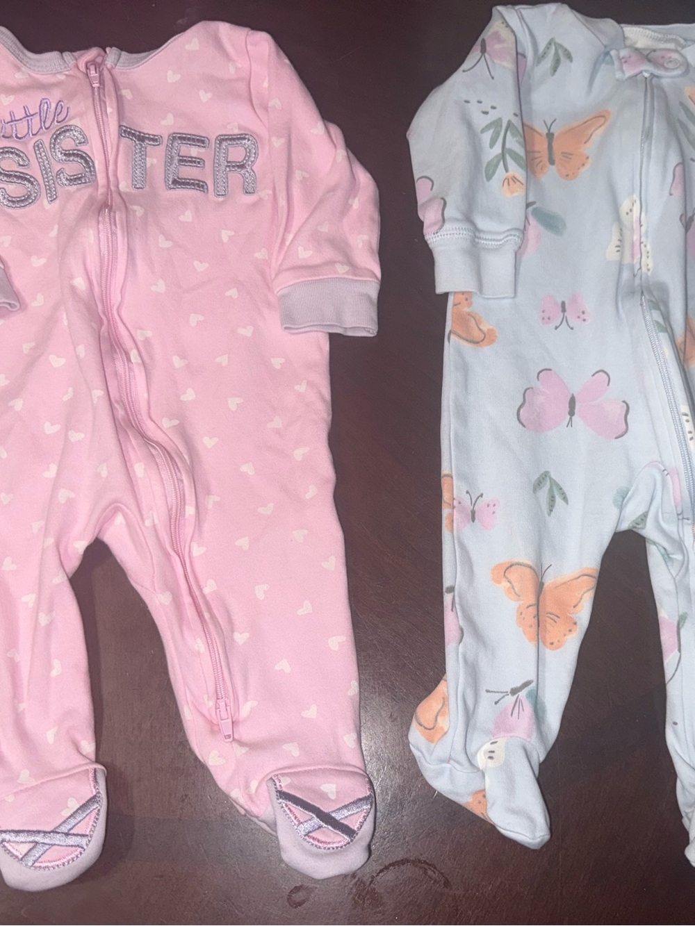 Little Sister Pink Footed One-Piece Pajamas